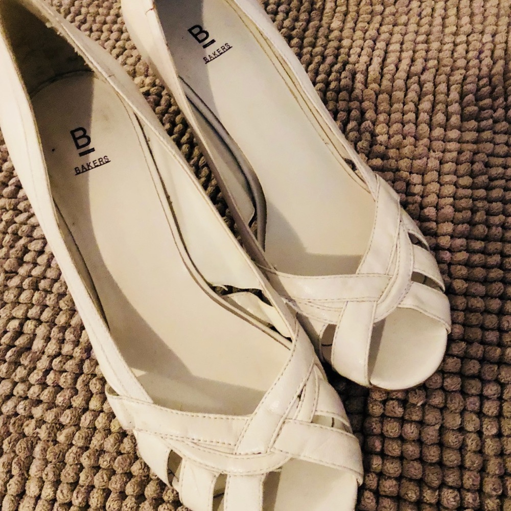 Cute White Baker Heels